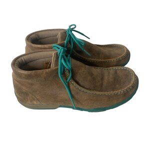Twisted X Chukka Driving Moc Boots Womens Size 8M Brown Suede Leather Ankle